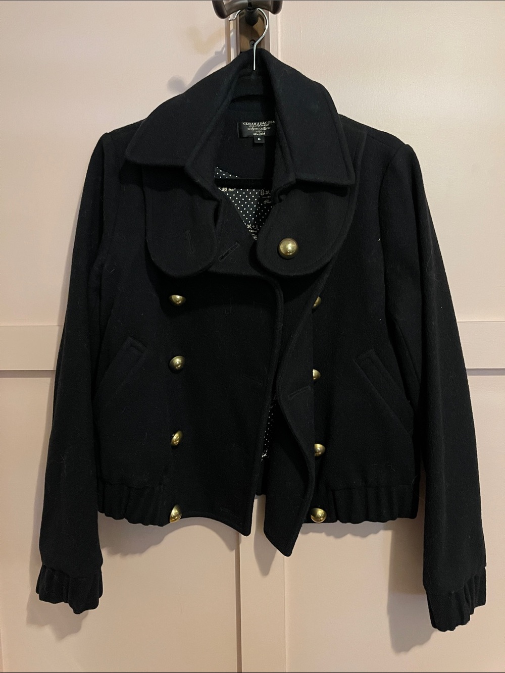 Marc by Marc Jacobs Black Double-Breasted Peacoat